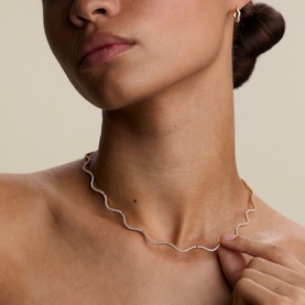 Scalloped Tennis Chain Necklace