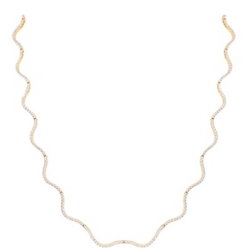 Scalloped Tennis Chain Necklace