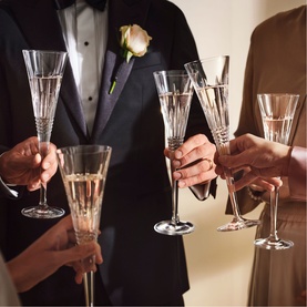 Lismore Diamond Toasting Flute 170ml, Set of Two