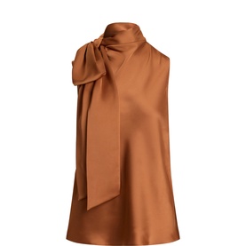 Tie Neck Charmeuse Blouse