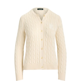 Logo Cable Knit Cardigan