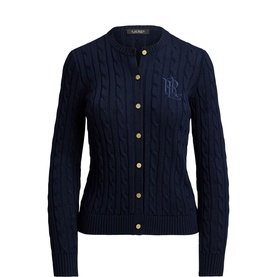 Logo Cable Knit Cardigan
