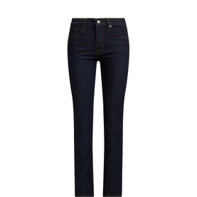 Slim High-Rise Straight Leg Jeans