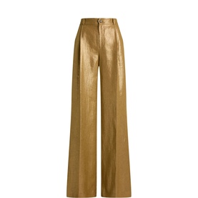 Foiled High-Rise Wide Leg Trousers