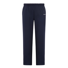 Sporty and Rich dark navy leggings with white logo script, elasticated waistband, straight-leg silhouette