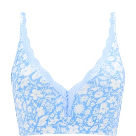 The Lace Plunge Cornflower Petals Bralette