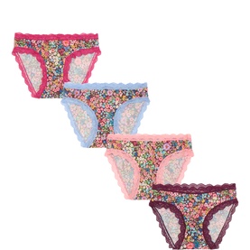 Four-Pack High-Rise Floral Briefs