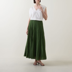 Crinkled Pliss&eacute; Skirt
