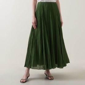 Crinkled Pliss&eacute; Skirt