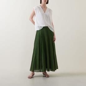 Crinkled Pliss&eacute; Skirt