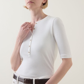 Ribbed Henley T-Shirt