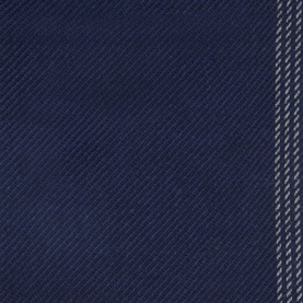 Brunello Cucinelli Contrast-Trim Frayed Scarf in blue, showing diagonal woven texture with white contrast trim detail on edge.