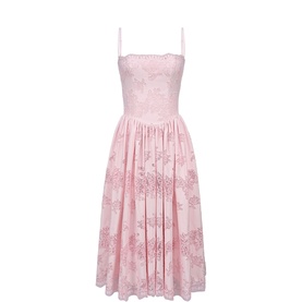 Chloe Broderie Anglais Floral Flared Dress