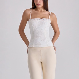 Chloe Broderie Anglais Floral Lace Top