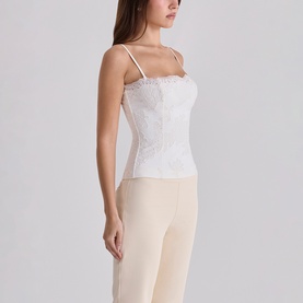 Chloe Broderie Anglais Floral Lace Top