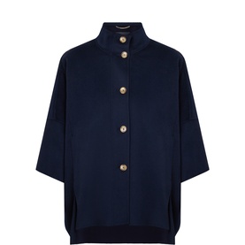 Cape-Sleeve Short Coat