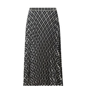Diamond Check Pleated Skirt