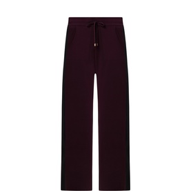 Contrast Stripe Knitted Wide-Leg Trousers