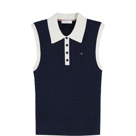 Cable Knit Polo Shirt