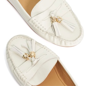 Geen Tassel Trim Leather Loafers