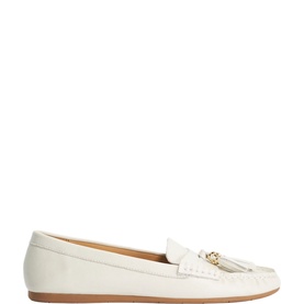 Geen Tassel Trim Leather Loafers