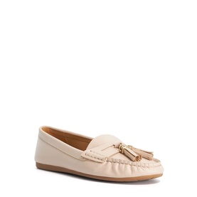 Geen Tassel Trim Leather Loafers