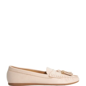 Geen Tassel Trim Leather Loafers