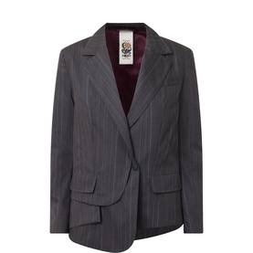 Shimmy Layered Pinstripe Blazer
