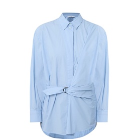 Playful Tie Front Oversized Shirt