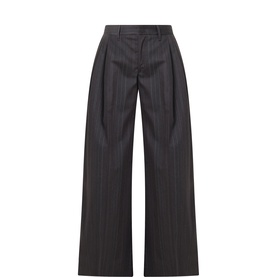 Doff Pleated Pinstripe Trousers