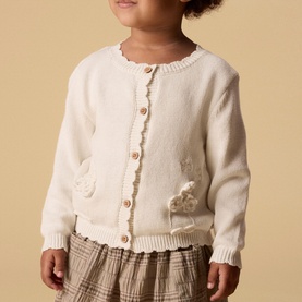 Dola Scallop Trim Knitted Cardigan
