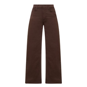 Mother Wide Leg jeans in Decadent Chocolate, high-rise cut with five-pocket styling in 100% cotton denim