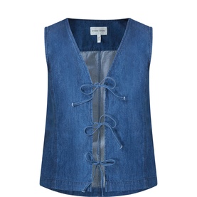 Delaila Tie-Front Denim Vest