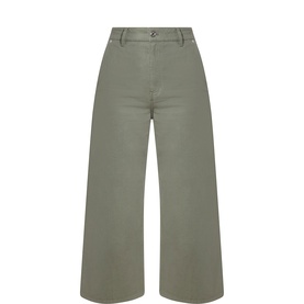Safin Mid-Rise Cropped Wide Leg Jeans