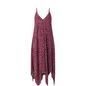 Dot Handkerchief-Hem Dress