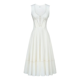 Solana Lace Trim Flared Dress