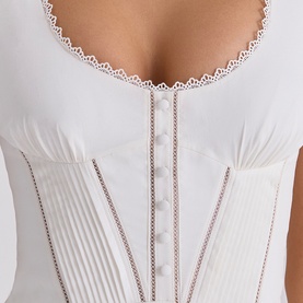 Solana Lace Trim Flared Dress
