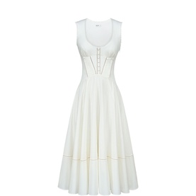 Solana Lace Trim Flared Dress