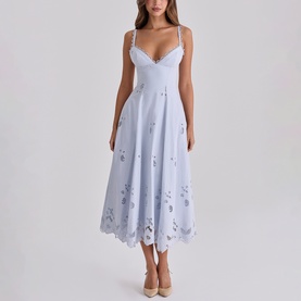 Tatiana Floral Broderie Anglais Flared Dress