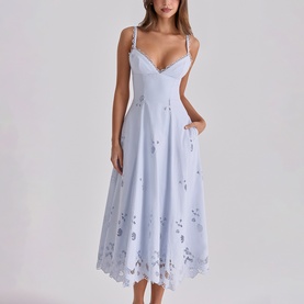 Tatiana Floral Broderie Anglais Flared Dress