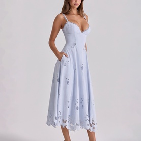 Tatiana Floral Broderie Anglais Flared Dress