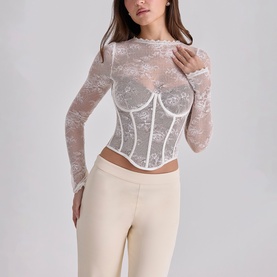 Zoe Floral Lace Corset Top
