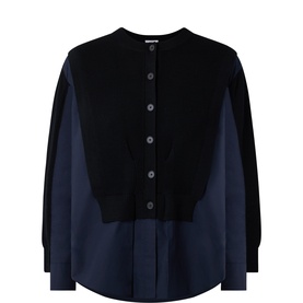 Zoom Two-Tone Flared Cardigan