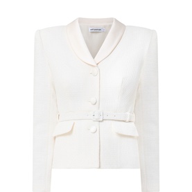 Boucl&eacute; Pleated Dress