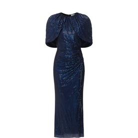 Rhinestone Cape Dress