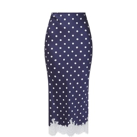 Lace-Trim Polka Dot Skirt