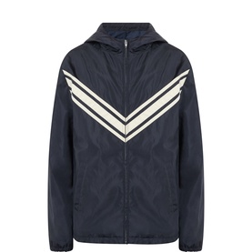 V-Logo Stripe Zip Windbreaker