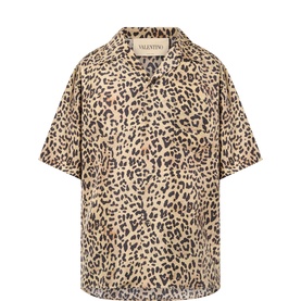 V-Logo Leopard Print Shirt