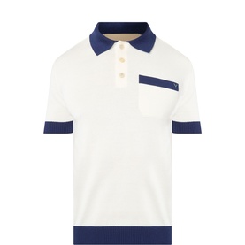 V-Logo Knitted Polo Shirt