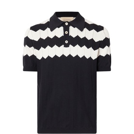 Zig-Zag Knitted Polo Shirt